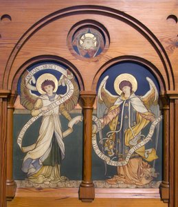 Garstang, St Thomas, Shrigley & Hunt, Edward Holmes Jewitt, Angel Reredos by Edward Holmes Jewitt