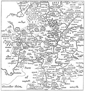 A map of Stratford-upon-Avon and its surrounding areas, 1610