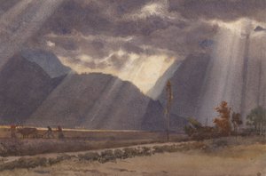 Landscape near Ageles - Gazost at the foot of the Pyrenees by Edward John Poynter
