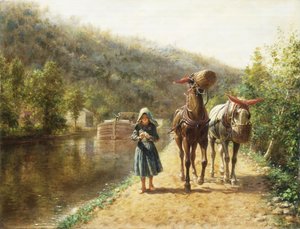 On the Towpath by Edward Lamson Henry