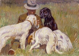 Man with his Setters by Edward Lange