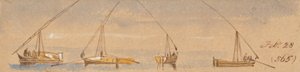 Boats (Dahabeahs) by Edward Lear