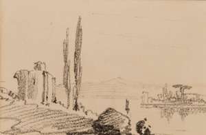 Italian Capriccio, c.1837 by Edward Lear