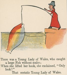 There Was a Young Lady of Wales, Who Caught a Large Fish Without Scales, from 