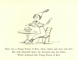 There Was a Young Person of Kew, Whose Virtues and Vices Were Few by Edward Lear