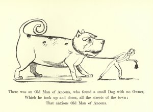 There was an Old Man of Ancona, who found a small Dog with no Owner by Edward Lear