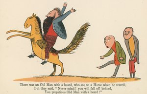 There was an Old Man with a beard, who sat on a Horse when he reared, from 