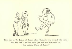 There was an Old Person of Barnes, whose Garments were covered with Darns by Edward Lear