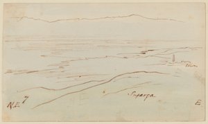 View of Turin-Site View with Superga by Edward Lear