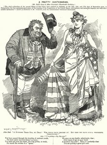 Punch Cartoon: A Pretty Centenarian - The Centenary of the Drafting of the United States Constitution by Edward Linley (after) Sambourne