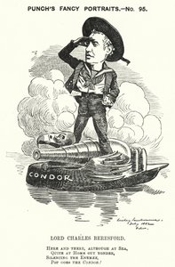 Punch cartoon: Lord Charles Beresford, Anglo-Irish admiral and Conservative politician by Edward Linley (after) Sambourne