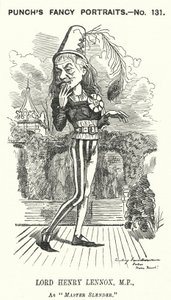 Punch cartoon: Lord Henry Lennox, English Conservative politician by Edward Linley (after) Sambourne