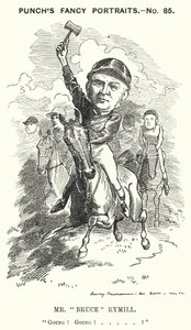 Punch cartoon: Mr "Bruce" Rymill by Edward Linley (after) Sambourne