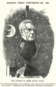 Punch Cartoon: Sir George Biddell Airy, English Astronomer Royal by Edward Linley (after) Sambourne