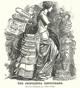 Punch cartoon: The Crinoletta Disfigurans by Edward Linley (after) Sambourne