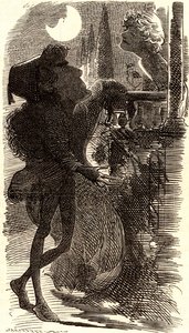 Henry Irving in balcony scene of "Romeo and Juliet" by Edward Linley Sambourne