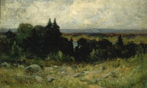 Untitled landscape, fields with rocks and trees, 1893