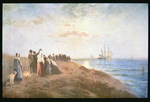 Embarkation of the Pilgrims by Edward Moran