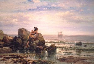 Henrik Hudson entering New York Harbor, September 11, 1609 by Edward Moran