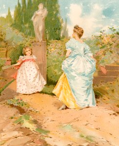 Battledore and Shuttlecock in a Garden by Edward Percy Moran