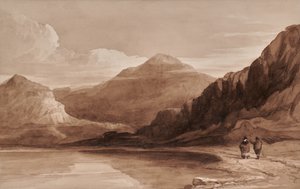 Landscape with Figures and Mountain by Edward Pretty