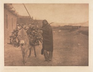 Portfolio XVII, Plate 608: A Load of Fuel - Zuñi by Edward S. Curtis