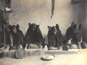 The Mealing Trough - Hopi by Edward S. Curtis
