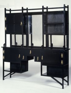 A William Watt ebonised side cabinet
