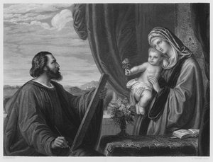 St Luke Painting the Virgin, from the Picture in the Royal Collection (engraving)