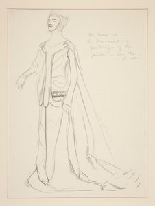 A Lady, Costume Sketch for Henry Irving