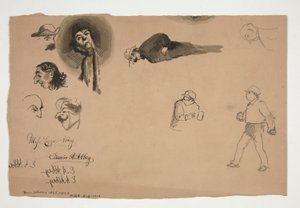 Assorted figure studies by Edwin Austin Abbey