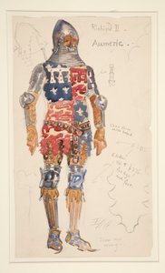 Aumerle (armed), costume sketch for Henry Irving by Edwin Austin Abbey
