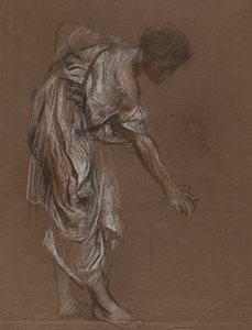 Bending Woman in Classical Dress - study by Edwin Austin Abbey