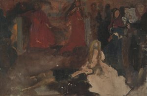 Compositional Study, for The Play Scene in Hamlet, Act III, Scene II by Edwin Austin Abbey