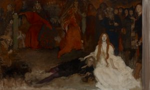 Compositional Study for The Play Scene in Hamlet, Act III, Scene II by Edwin Austin Abbey