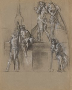 Compositional Study for Figures of Miners by Edwin Austin Abbey