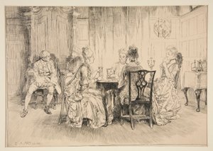 Dining Scene - Illustration for Austin Dobson