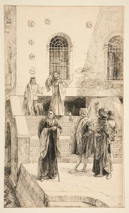 Exuent Salarino and Salanio, from Act I, Scene i, Merchant of Venice by Edwin Austin Abbey