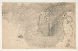 Figure in Repose, sketch for an unidentified Shakespeare play by Edwin Austin Abbey