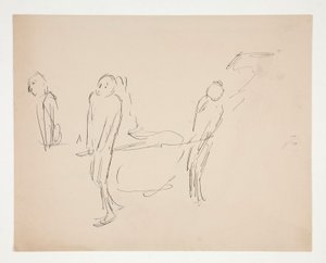 Figure Study - Two Men Carrying a Stretcher by Edwin Austin Abbey