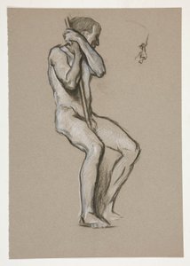 Figure study for The Spirit of Vulcan, Genius of the Workers in Iron and Steel, capitol rotunda, Harrisburg, Pennsylvania by Edwin Austin Abbey