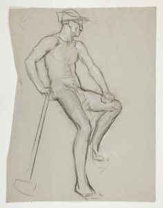 Figure Study for The Spirit of Vulcan, Genius of the Workers in Iron and Steel, capitol rotunda, Harrisburg, Pennsylvania by Edwin Austin Abbey