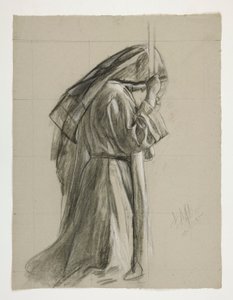 Figure Study for the Knighting of Sir Galahad, from The Quest of the Holy Grail (a Series of Fifteen Paintings for the Boston Public Library, Completed in 1901) by Edwin Austin Abbey
