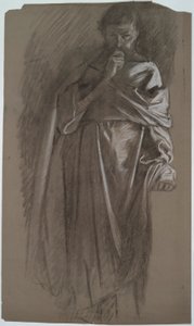 Figure study, man holding gown by Edwin Austin Abbey