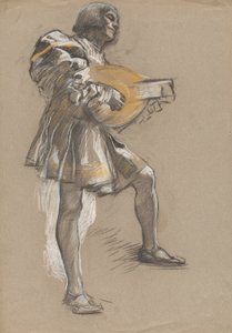Figure with Mandolin in Mediaeval Costume