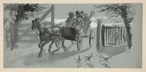 Group of People in an Open Cart - (unidentified illustration) by Edwin Austin Abbey