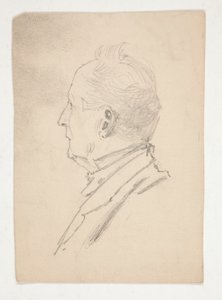 Head of a man (recto); Fragments of sketches (verso)