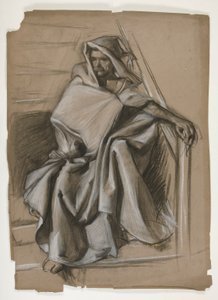 Holy Grail Series. Hooded Figure Study by Edwin Austin Abbey