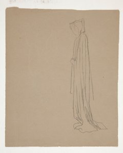 Hooded Figure (recto); Study of a Male Figure (verso) by Edwin Austin Abbey