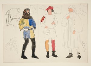 Linen Costume, Baker Costume, Gentleman: Costume Sketch for Henry Irving by Edwin Austin Abbey